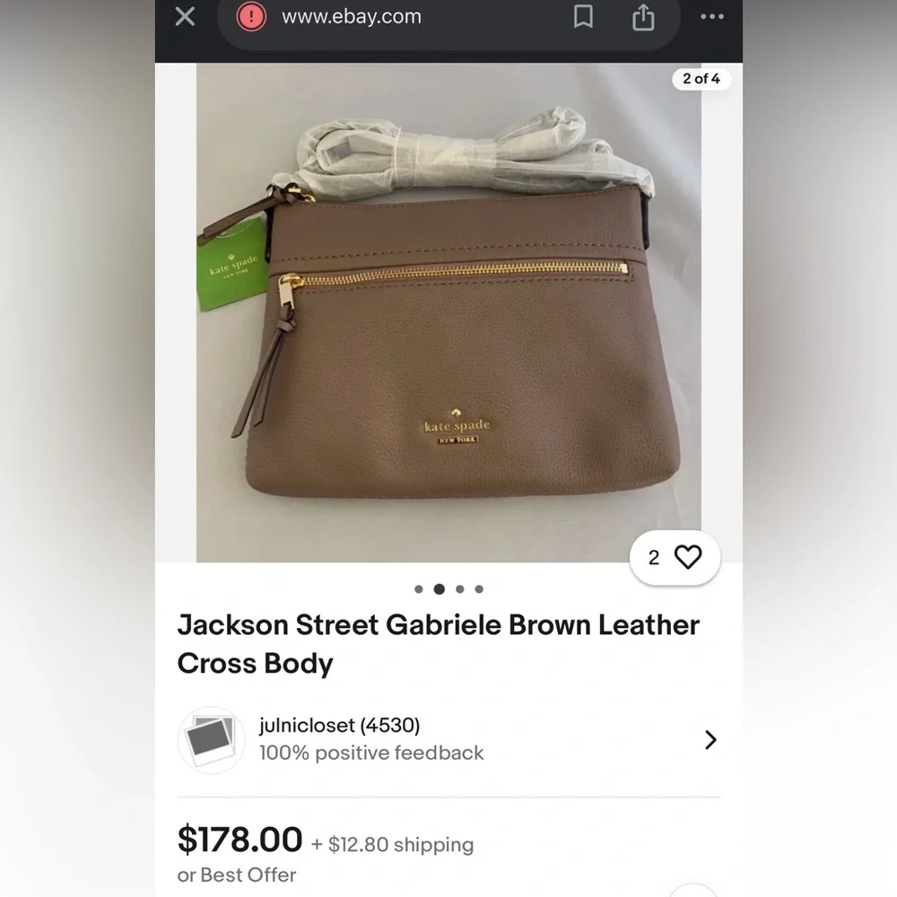 KATE SPADE Brown Leather‎ Crossbody Bag (like new, 180$ retail)
